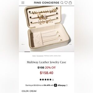 Ring concierge jewelry case - box retail $198 cream color